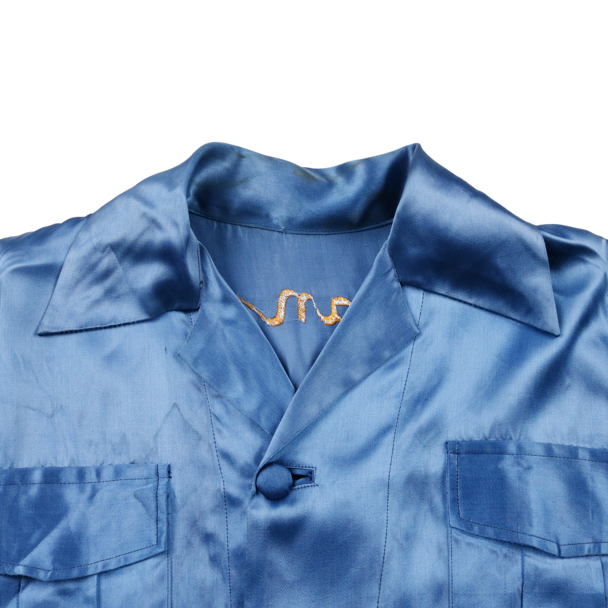 50s ヴィンテージ Japan スーベニアシャツ スカシャツ 刺繍 マップ 昇り龍 富士 M程