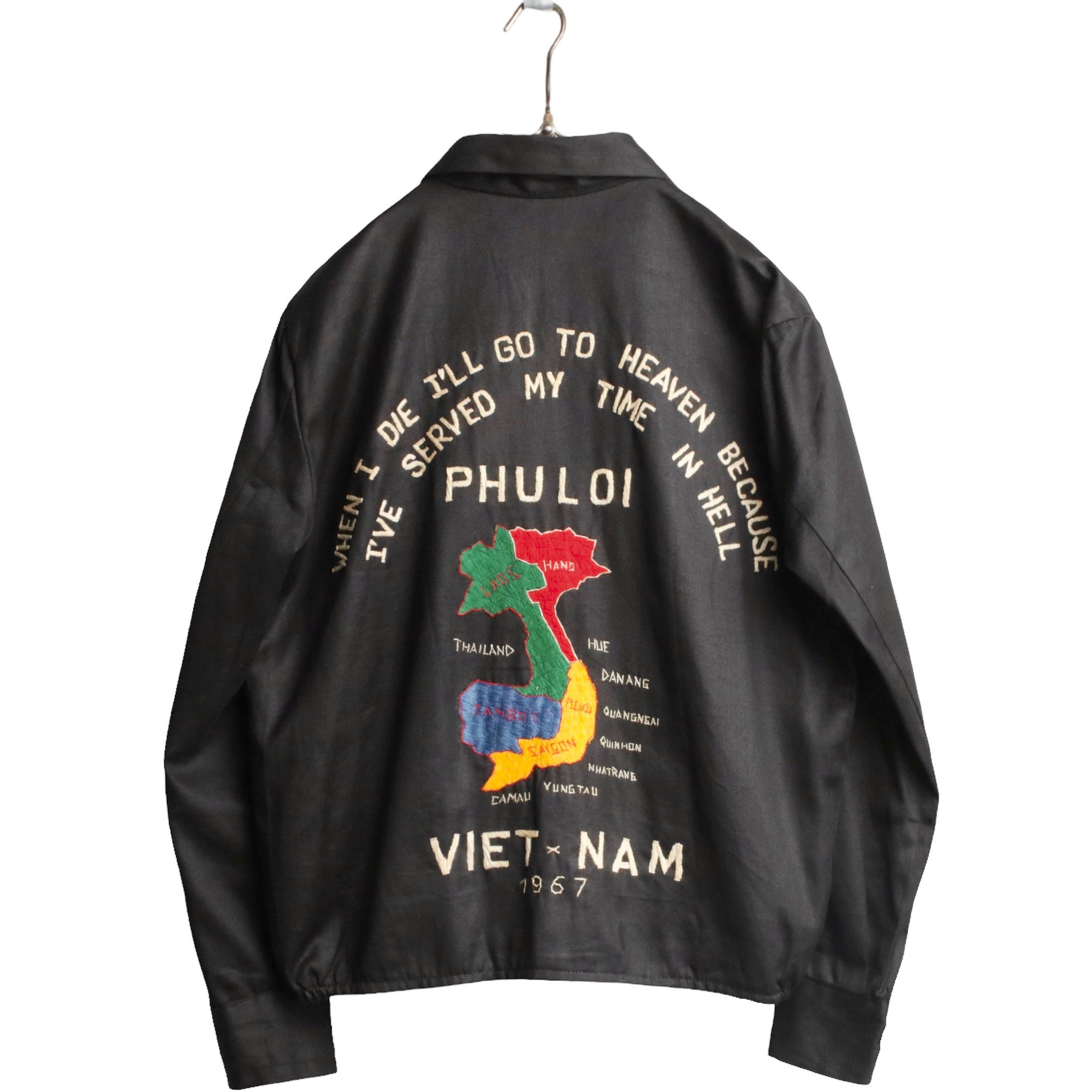 60s ベトナム スーベニアジャケット ベトジャン 赤福刺繍 KKVジッパー着丈705cm
