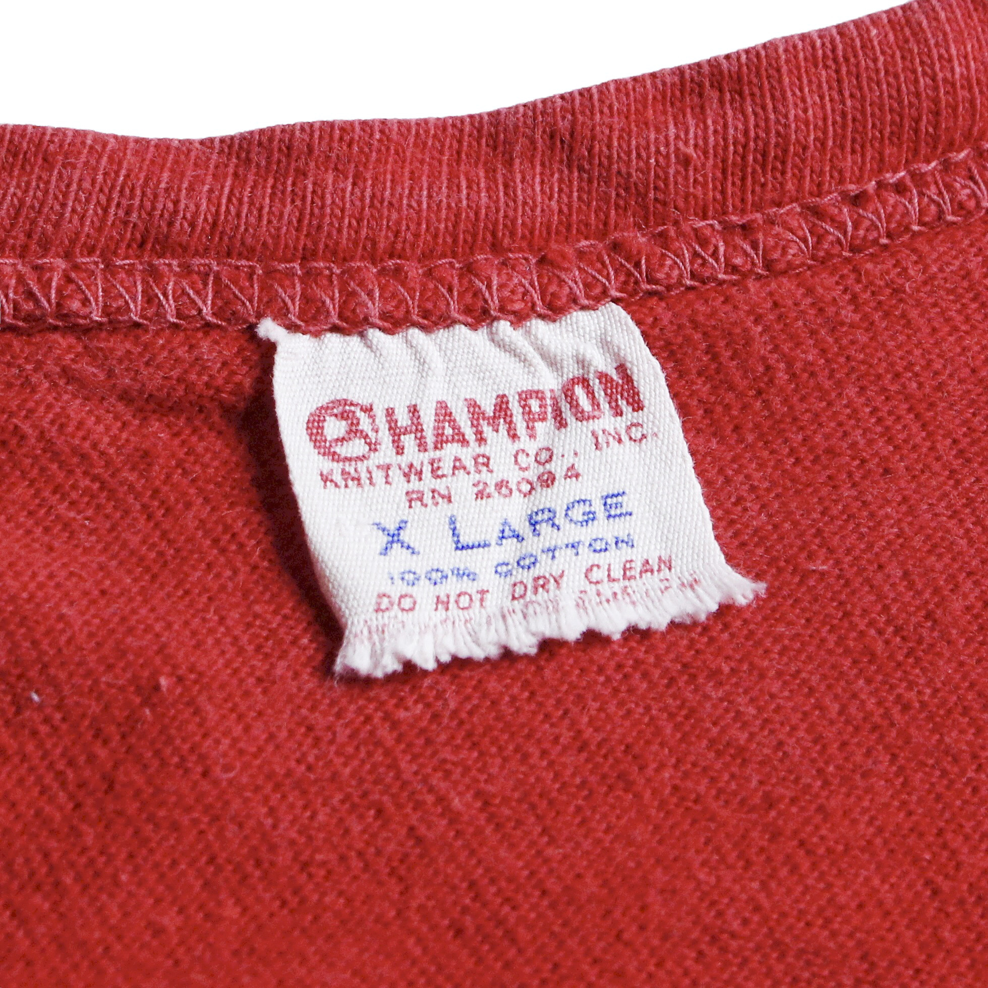 60s ヴィンテージ Champion チャンピオン ランタグ WIN フットボールTシャツ ナンバリング 赤 レッド XL
