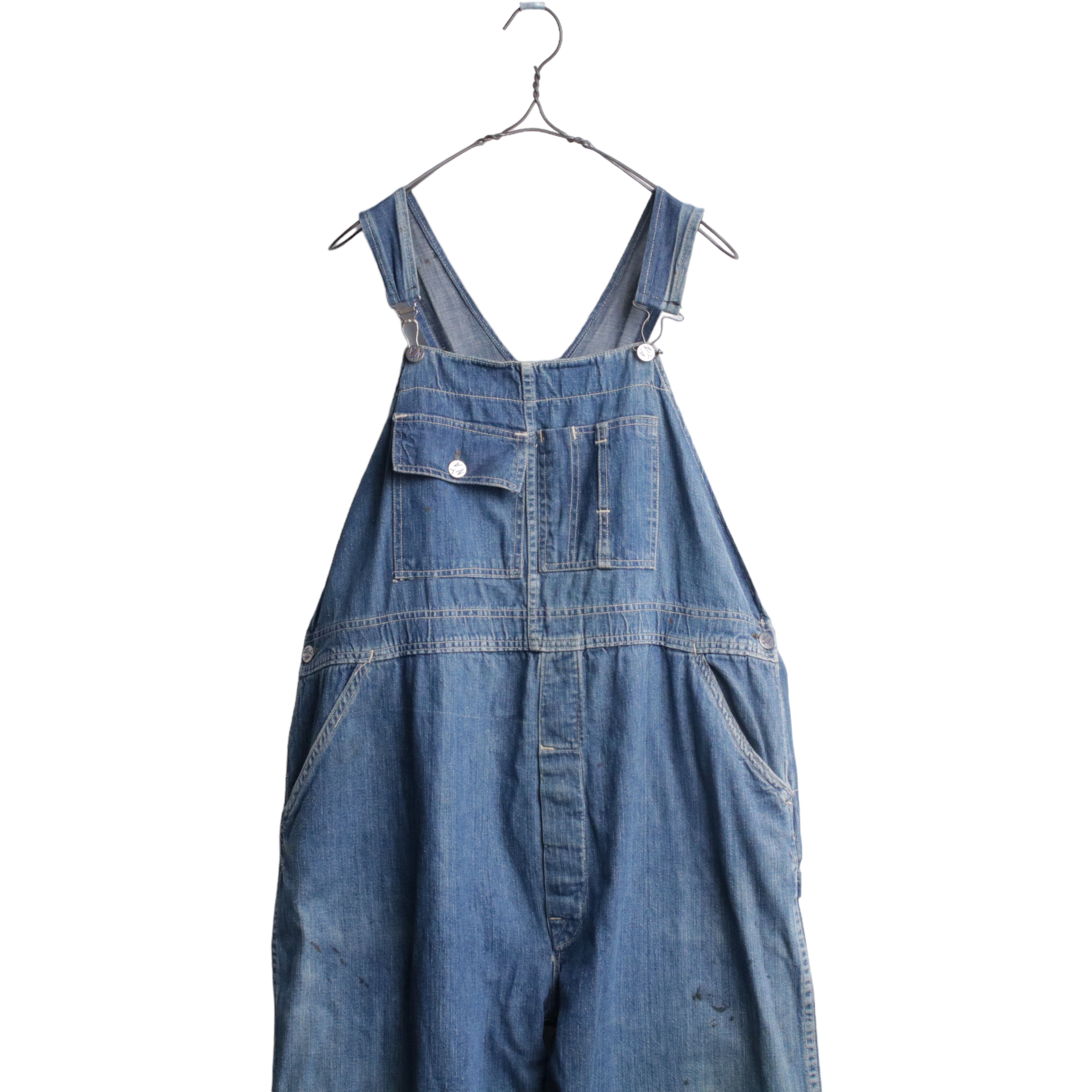 平置き実寸40s 50s vintage bigfavorite denimoverall - オーバーオール