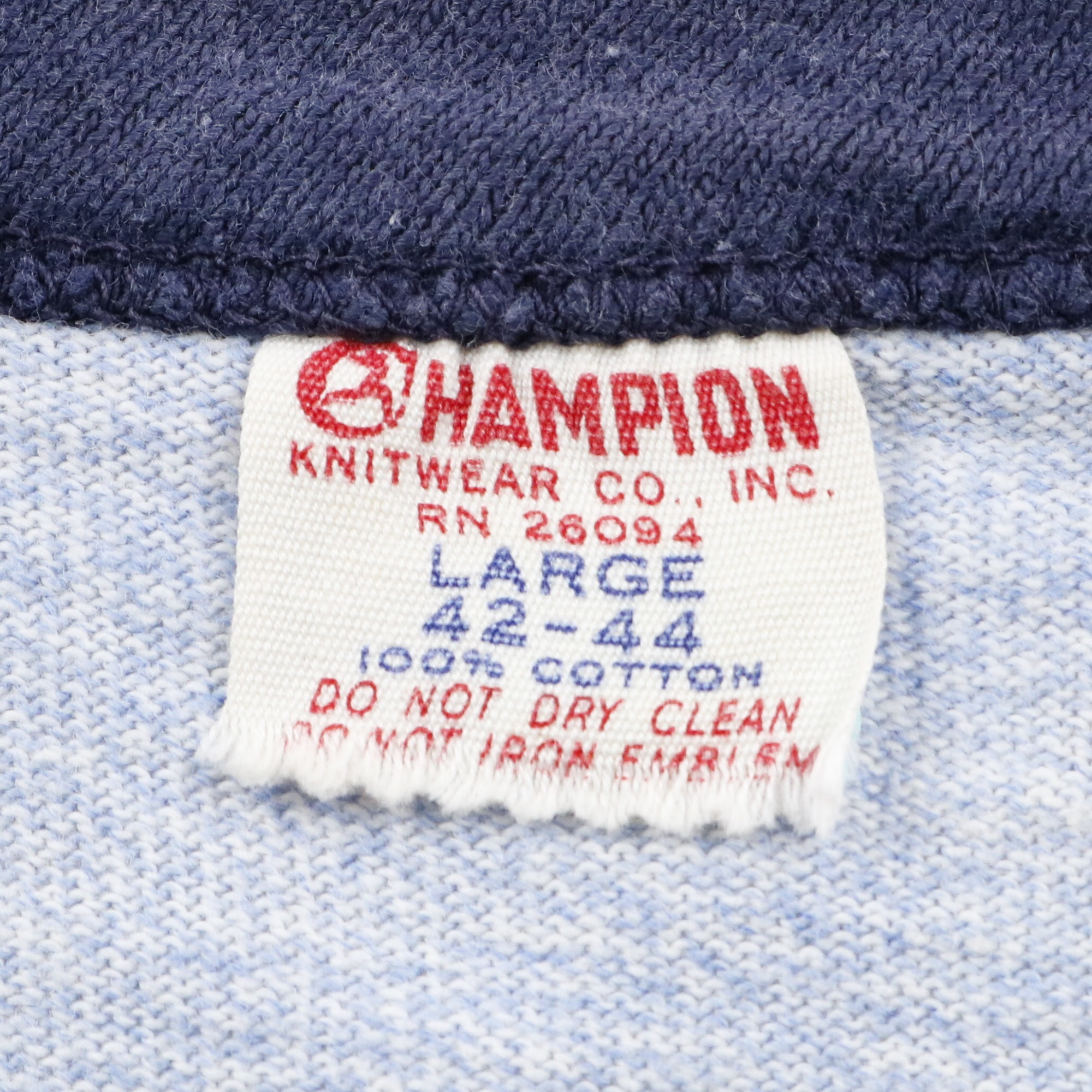 60s ヴィンテージ Champion チャンピオン リンガーTシャツ ランタグ 青杢 ブルー ネイビー L