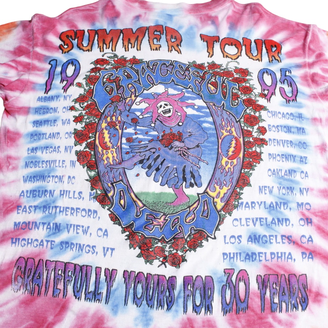 90s Grateful Dead グレイトフルデッド タイダイ バンドTシャツ バンT スカルローズ ロック 95年 XL程