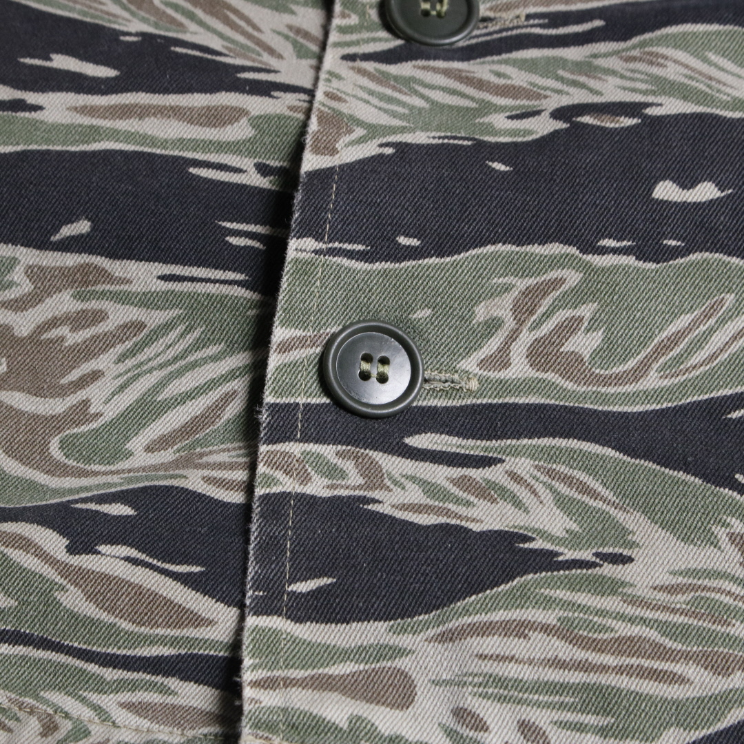 60s US ARMY タイガーストライプ ジャケット 袖ポケット シャツ カモ
