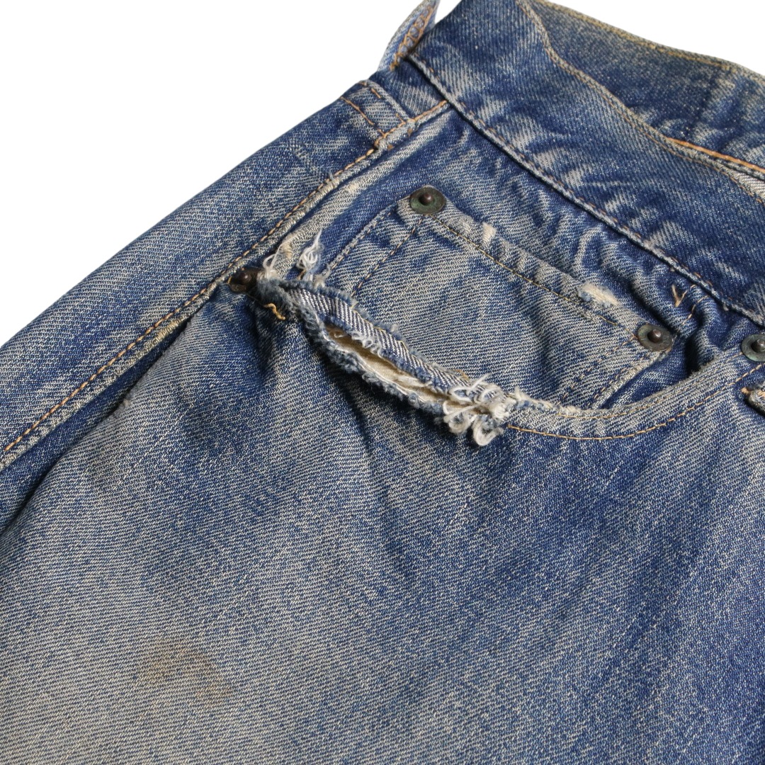 60s Levis リーバイス 501XX デニムジーンズ 紙パッチ ギャラ無し センターオフセット ボタン裏刻印K W38L33