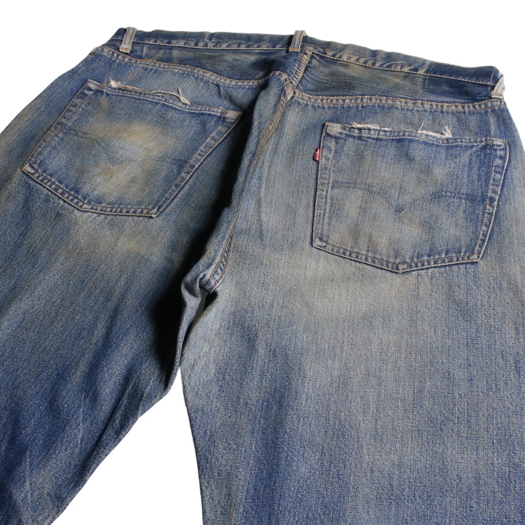 60s Levis リーバイス 501XX デニムジーンズ 紙パッチ ギャラ無し センターオフセット ボタン裏刻印K W38L33