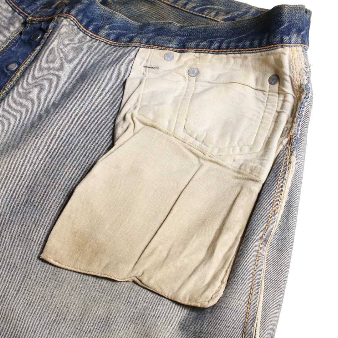 60s Levis リーバイス 501XX デニムジーンズ 紙パッチ ギャラ無し センターオフセット ボタン裏刻印K W38L33