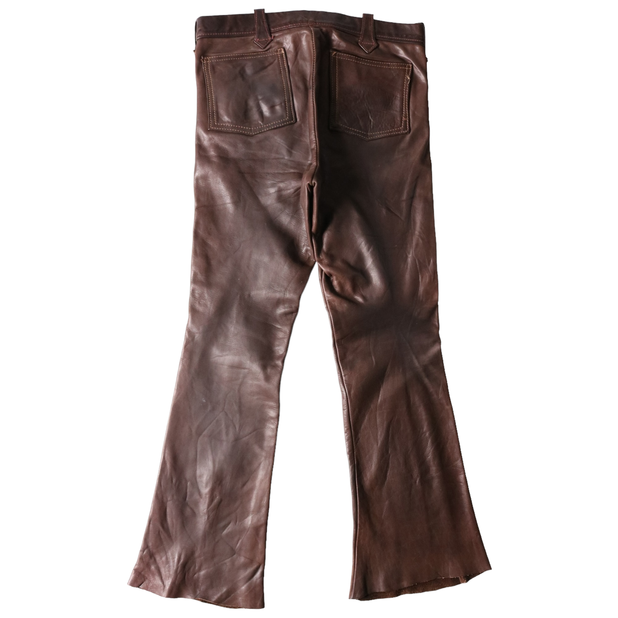 elanleathervintage East west leather pants ブーツカット