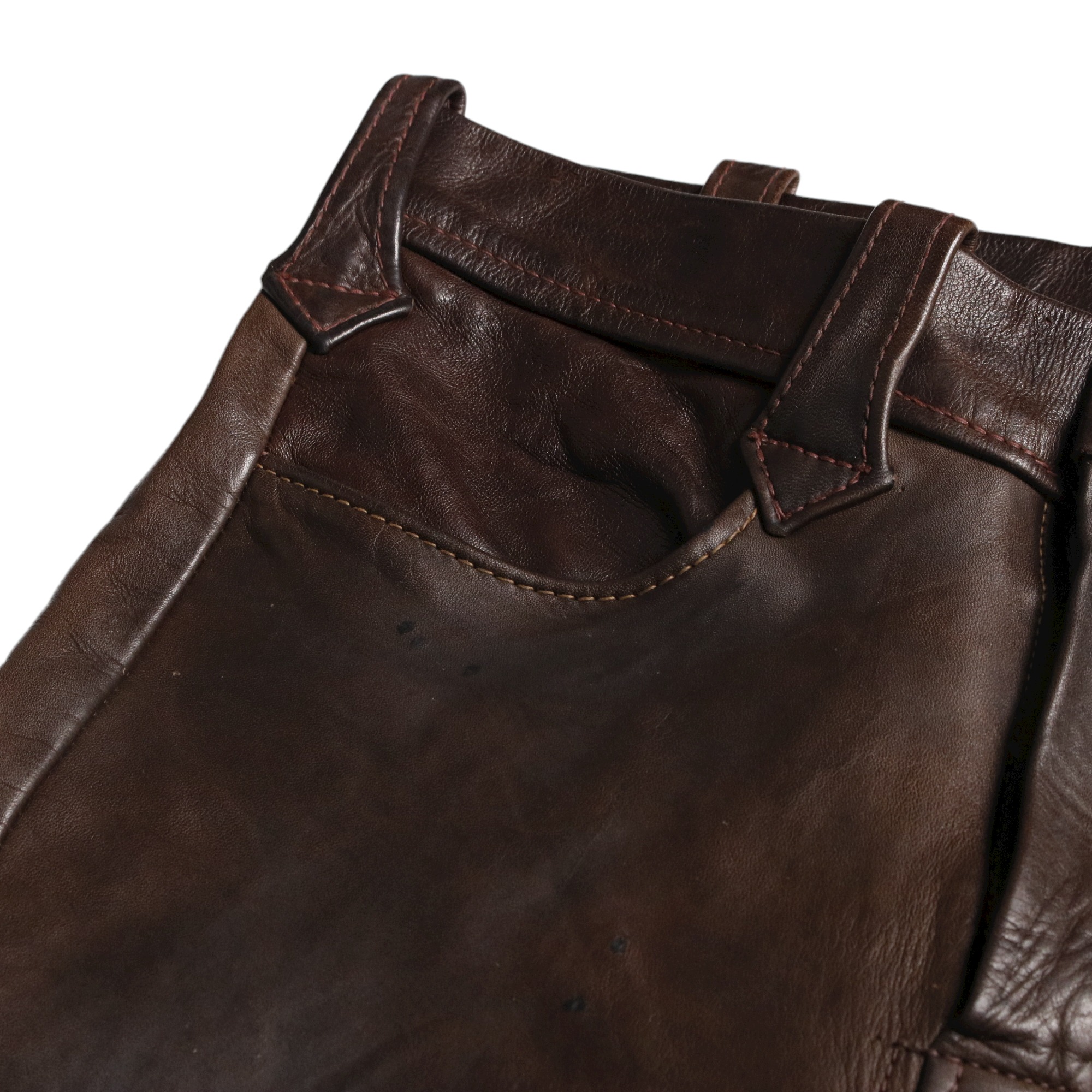 vintage East west leather pants ブーツカット - デニム/ジーンズ