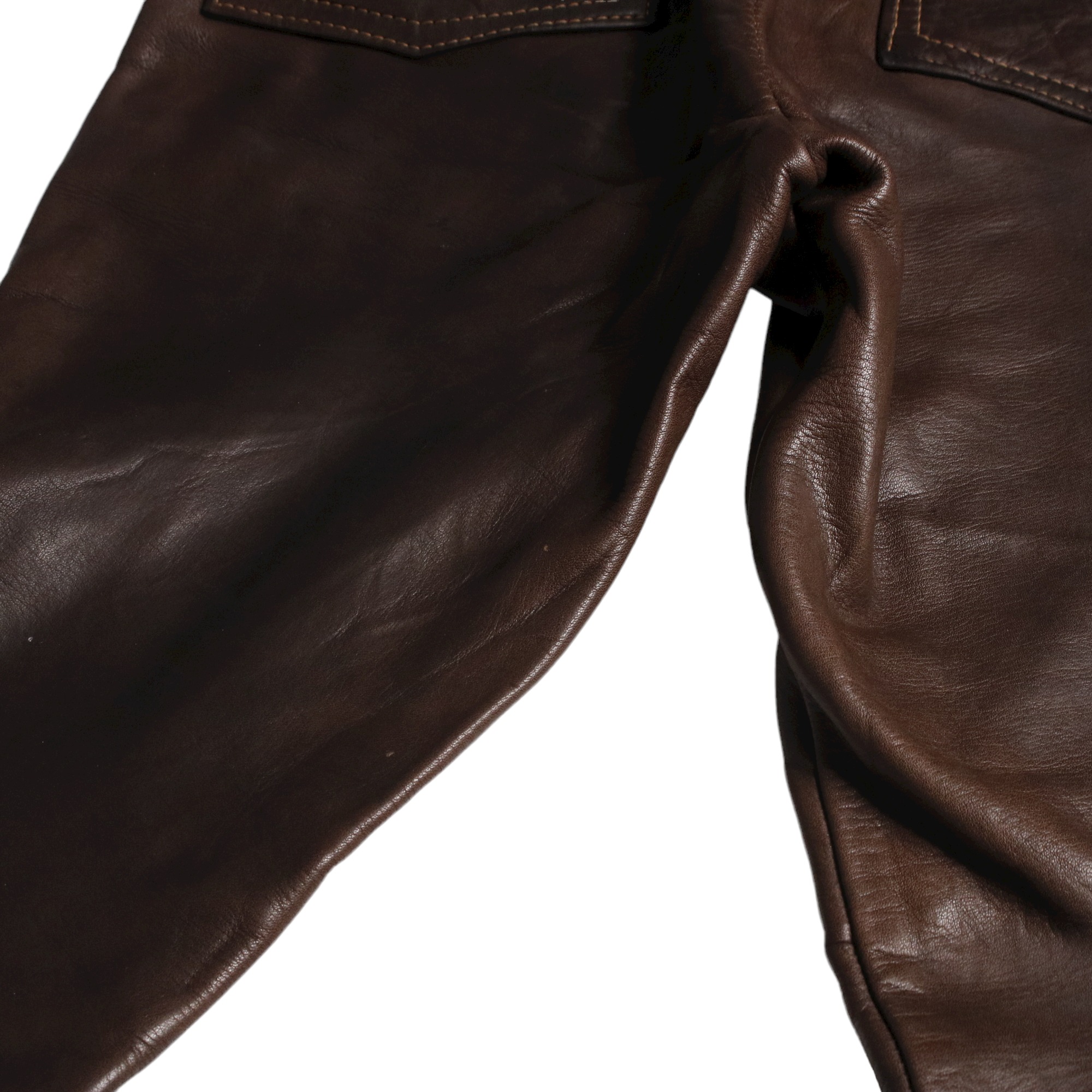 elanleathervintage East west leather pants ブーツカット