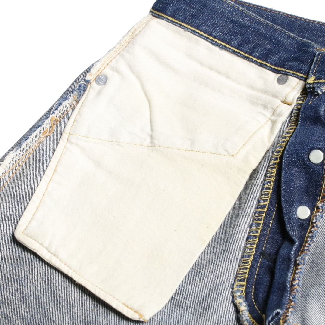 60s Levis 501XX デニムジーンズ フロントリベット裏アルミ 足長R ボタン裏刻印J センターオンセット W29.5L28.5