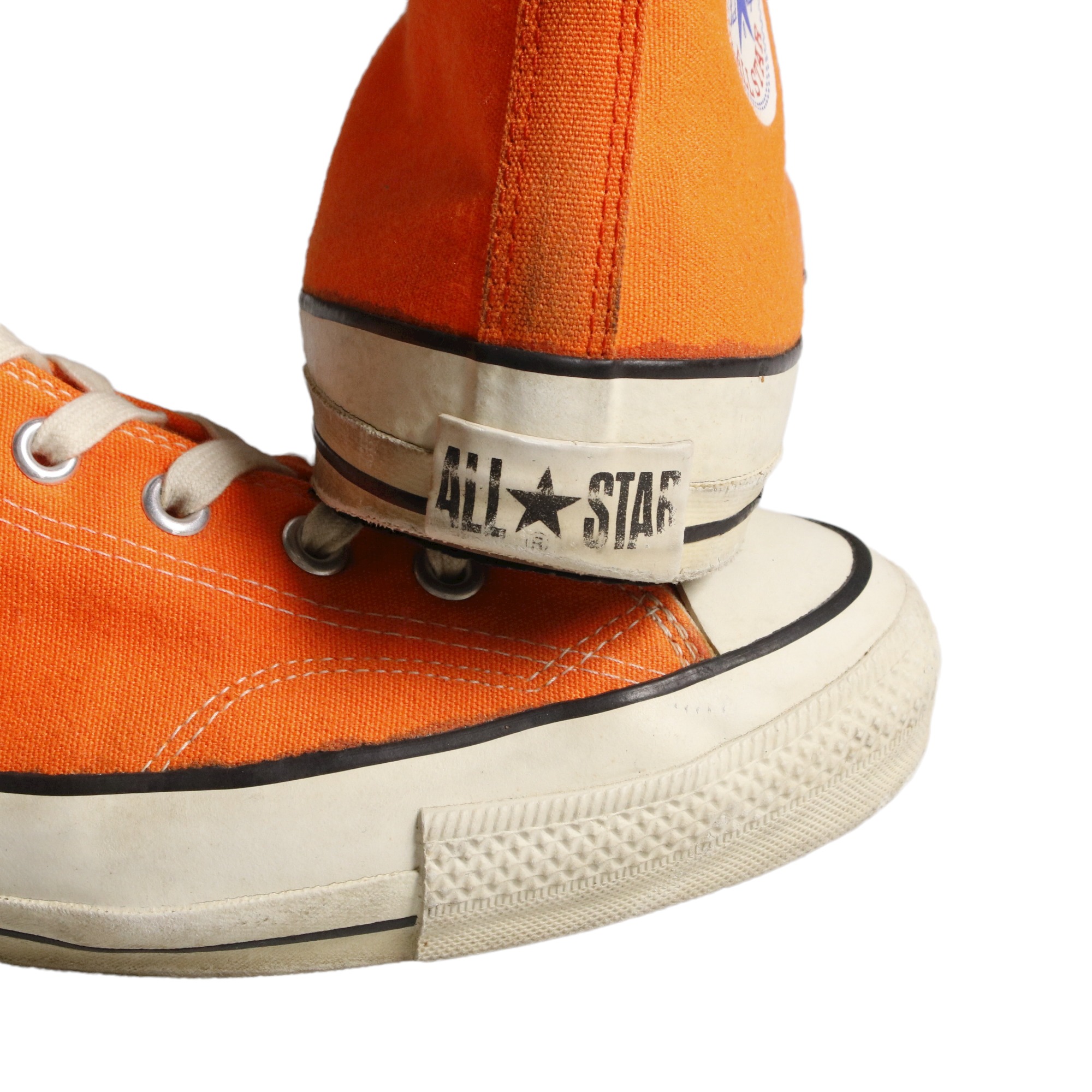 80s ヴィンテージ CONVERSE コンバース ALLSTAR オールスター Hi ハイカット スニーカー オレンジ USA 青枠 11