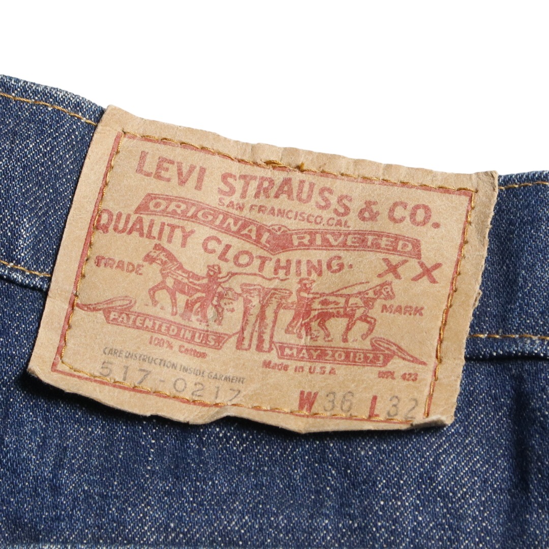 70s Levis 517e リーバイス デニム ジーンズ ブーツカット フレアパンツ ボタン裏刻印16 コインポケット裏シングル W35 L32