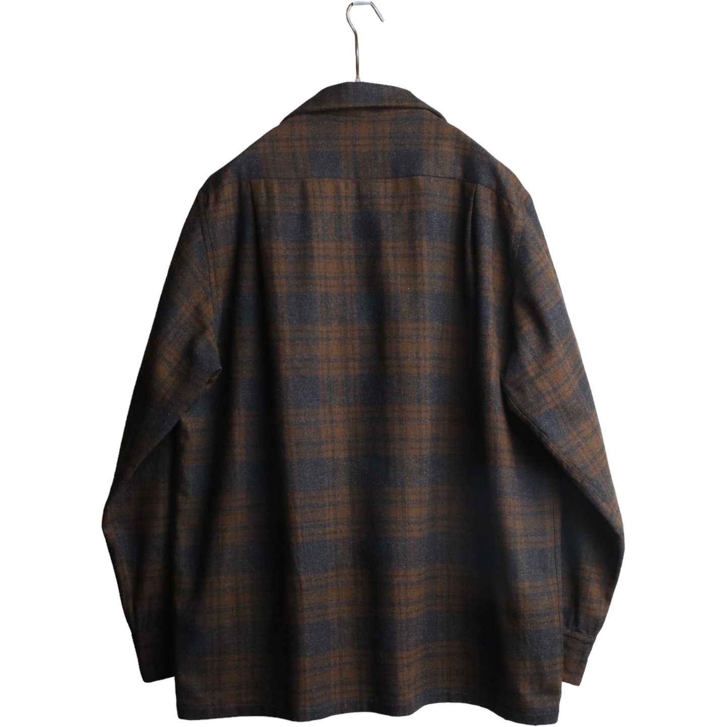 50s PENDLETON ペンドルトン オープンカラー ウールシャツ フラップ 黒