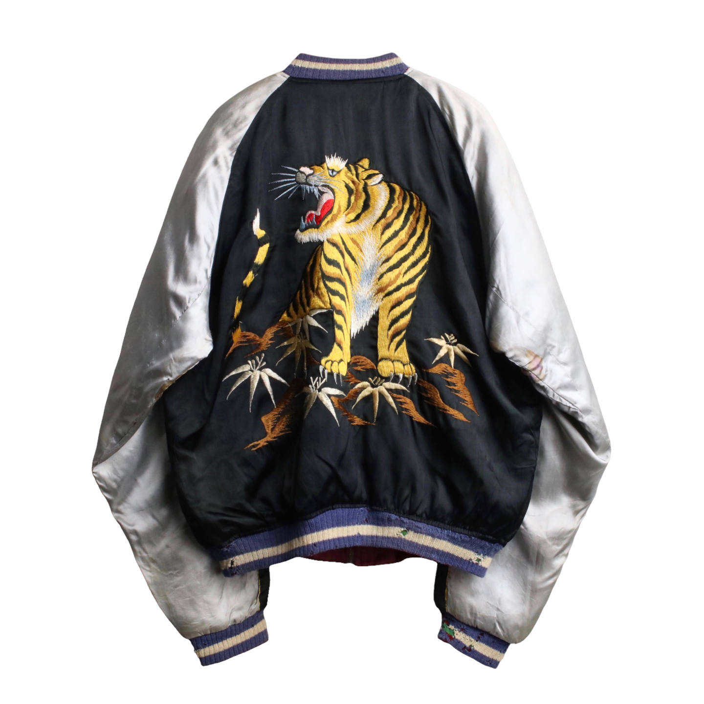 スーベニアジャケット ミリタリー 刺繍 スカジャン タイガー 虎-