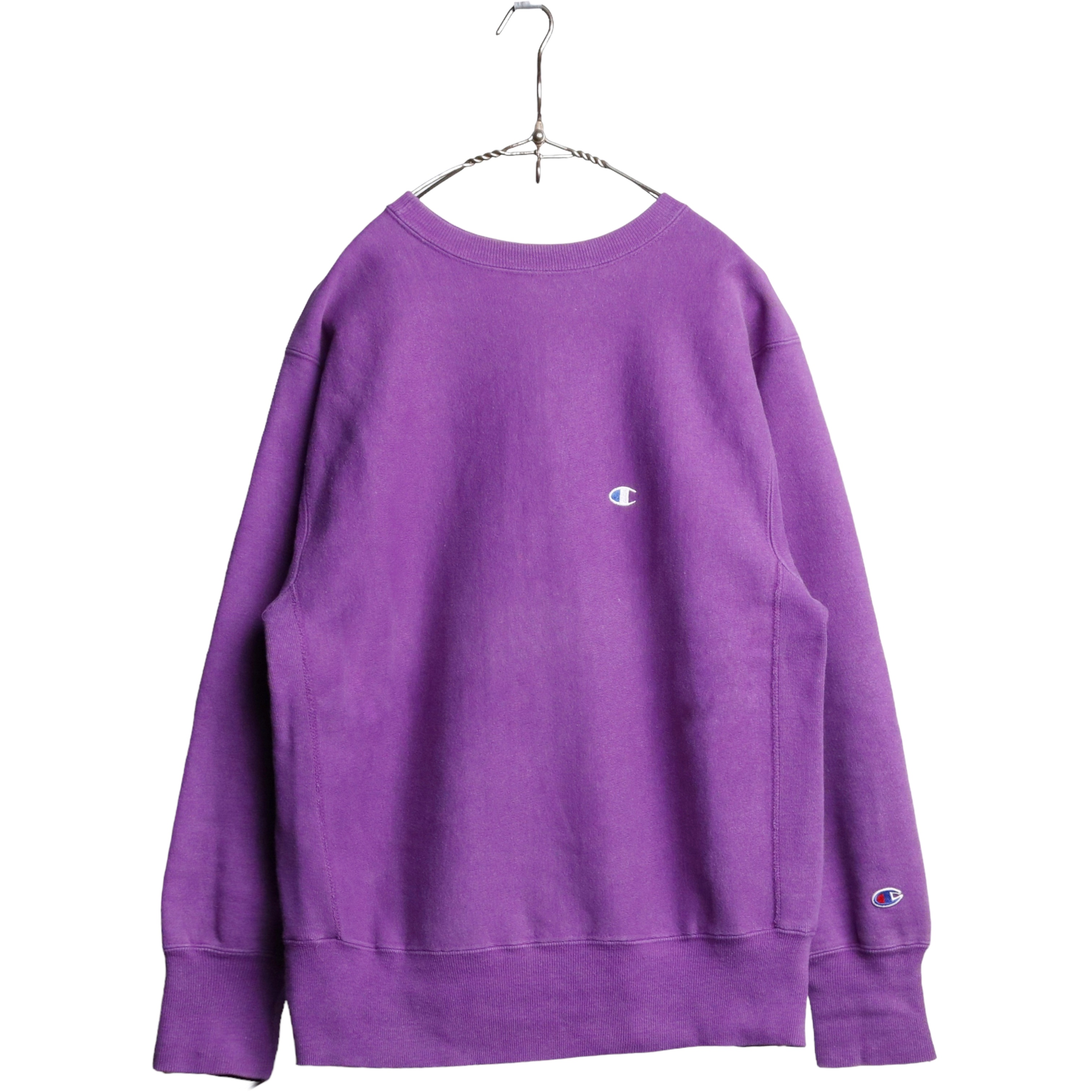 スウェット　紫 刺繍　ロゴ パープル　90s USA 古着