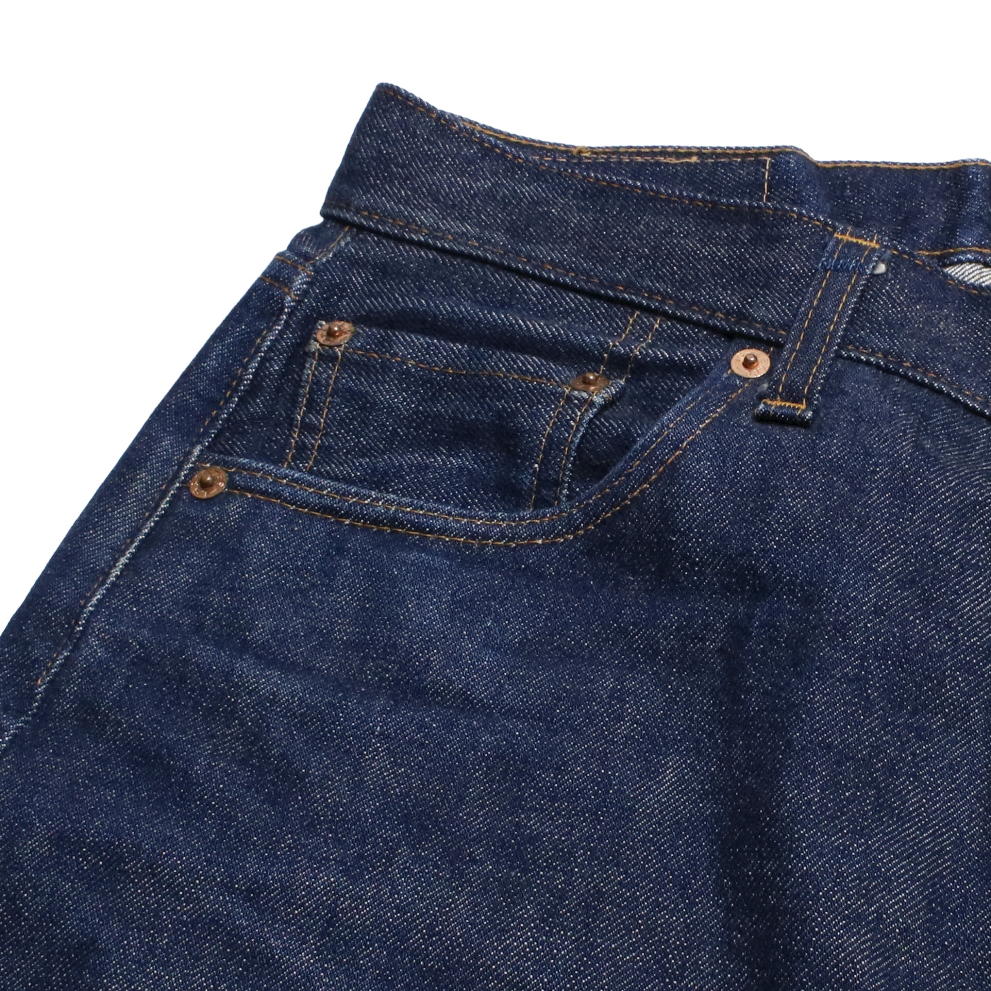 70s ヴィンテージ Levis リーバイス 501 BigE ビッグE デニム ジーンズ ワンウォッシュ 濃紺 インディゴ ボタン裏刻印2  W30L28.5