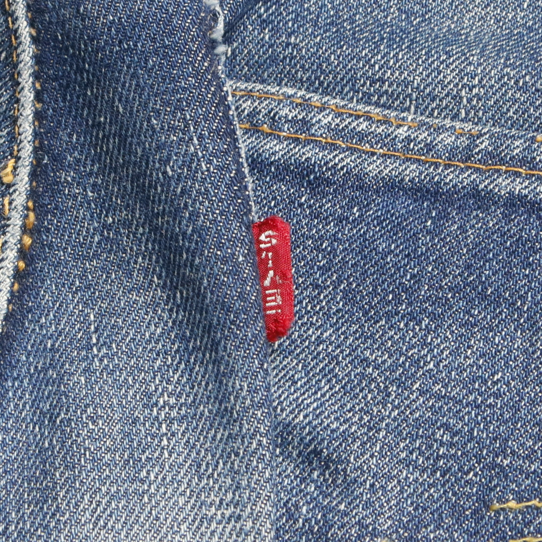 50s Levis リーバイス 501XX デニムジーンズ 革パッチ 両面タブ 鬼ヒゲ ハチノス 濃紺 オフセット W29L31