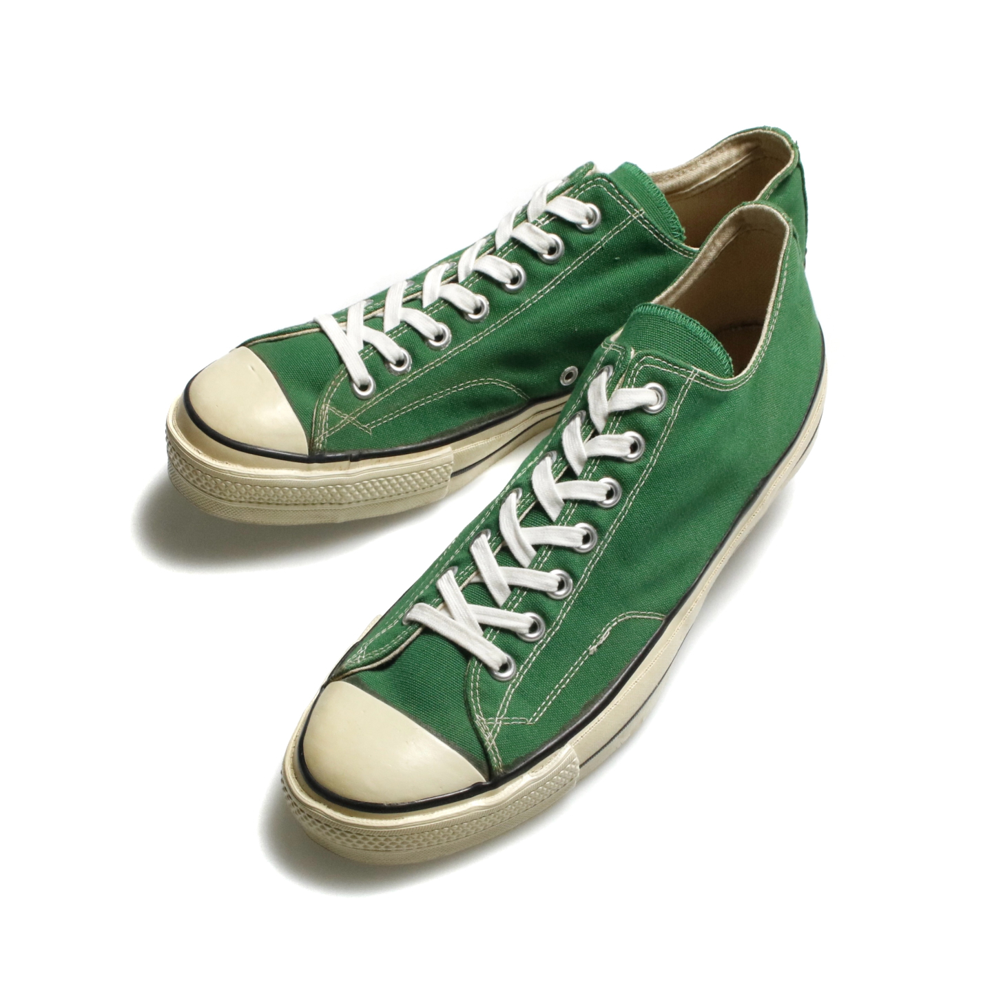 70s CONVERSE コンバース チャックテイラー ローカット グリーン 一つ星 サイド当て布 青枠黒文字 12h