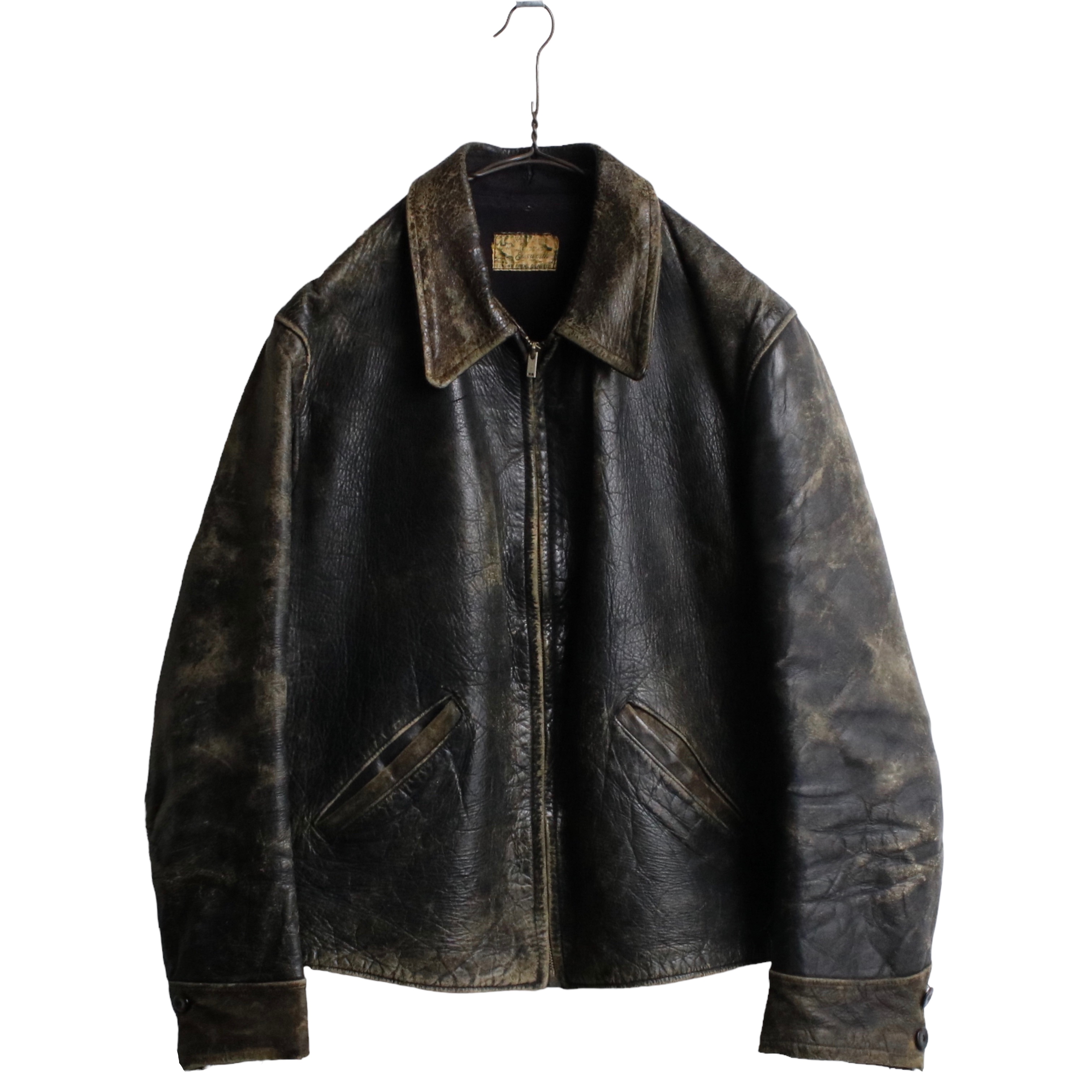 雰囲気抜群です40s leather jacket vintage スポーツジャケット