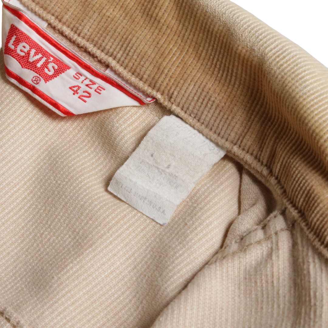 70s ヴィンテージ Levis リーバイス 70505 e コーデュロイジャケット トラッカージャケット 白タブ ベージュ 42