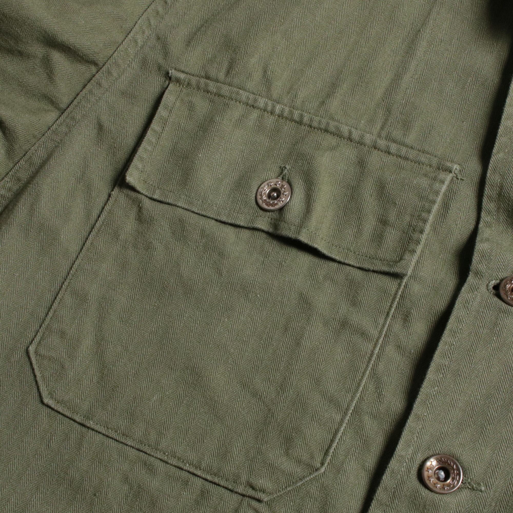10800円 【超歓迎】 ★40s US ARMY M47HBT ジャケット月桂樹ボタン★ シャツ
